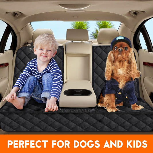 Dog Car Seat Cover, Back Seat Cover for Dogs Pet Car Seat Protector Waterproof Bench Car Seat Cover, Non - Slip Reat Seat Cover Fits Middle Armrest for Most Cars Trucks Suvs - Black - NovaGadget