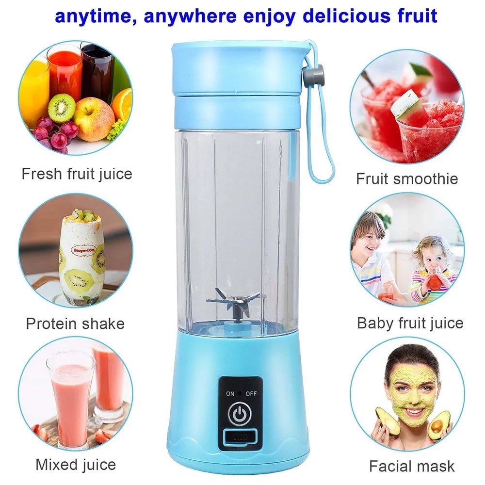 380Ml Electric Juicer Bottle, Fruit Vegetable Blender, Portable Smoothie Maker Mixer Bottle, Rechargeable Blender Bottle, Pink - NovaGadget