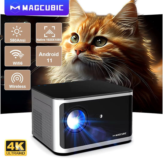 Android 11 4K Smart Projector 580ANSI 1920*1080P Full HD Wifi6 BT5.0 Allwinner H713 Voice Control Home Cinema Theater - NovaGadget