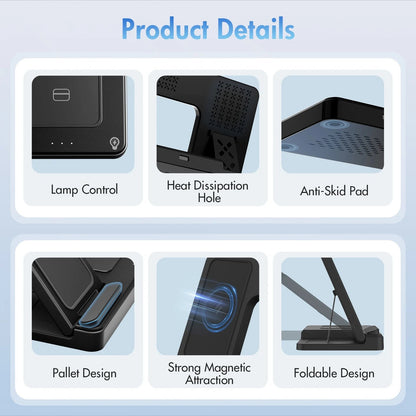 Charging Station,Wirelss Charger,Magnetic Charging Station Compatible with Iphone 17 16 15 14 13 12 11 Pro Max XS Xr,For Iwatch Series 9 8 7 6 5 4 3 2 Se,For Airpods 3 2 Pro - NovaGadget