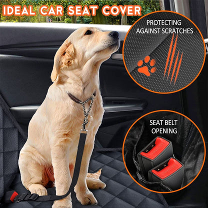 Dog Car Seat Cover, Back Seat Cover for Dogs Pet Car Seat Protector Waterproof Bench Car Seat Cover, Non - Slip Reat Seat Cover Fits Middle Armrest for Most Cars Trucks Suvs - Black - NovaGadget