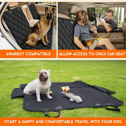 Dog Car Seat Cover, Back Seat Cover for Dogs Pet Car Seat Protector Waterproof Bench Car Seat Cover, Non - Slip Reat Seat Cover Fits Middle Armrest for Most Cars Trucks Suvs - Black - NovaGadget