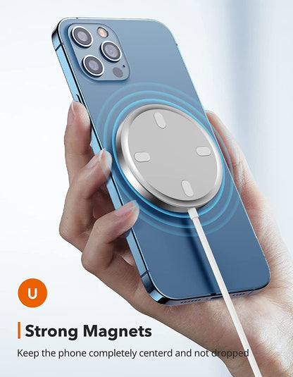 Magnetic Wireless Charger, Wireless Charging Pad Compatible with Magsafe Charger for Iphone 14/14 Pro/14 Plus/14 Pro Max/Iphone 13/13 Mini/13 Pro/13 Pro Max,Airpods,Mag Charger - Sliver - NovaGadget